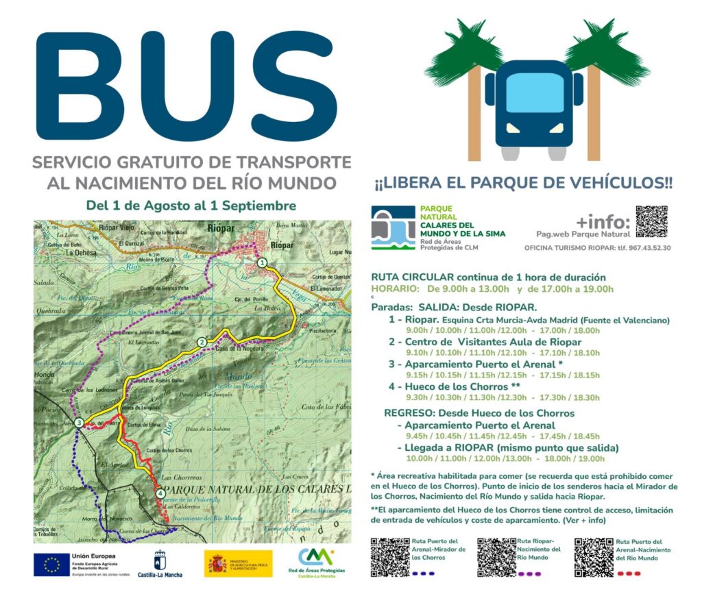 servicio transporte nacimiento rio mundo horario